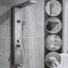 Colonne de Douche Hydromassante Panneau de douche Chromé en Inox Laiton Murale Système de Douche Digitale Multifonctionnel