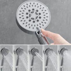 Colonne de Douche Hydromassante Panneau de douche Chromé en Inox Laiton Murale Système de Douche Digitale Multifonctionnel