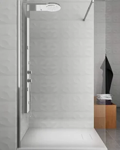 Colonne de douche hydromassage avec quatre fonctions en acier Inox brossé