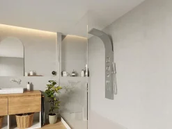 Colonne de douche hydromassante - Argenté - 20 x 150 cm - TYRA