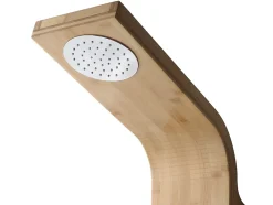 Colonne de douche hydromassante, pluie tropicale et panneau en bambou - 20 x 140 cm - TISSIA