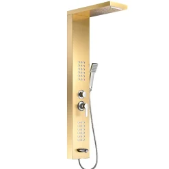 Colonne de douche hydromassante LULY 4 jets + 1 robinet Or - Saniverre