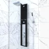 Colonne de douche hydromassante mécanique avec pommeau + douchette + flexible, noir, Galedo Crystal