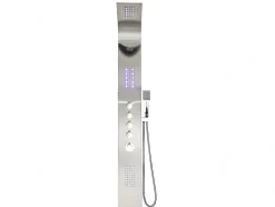 Colonne de douche hydromassante thermostatique à leds - 20 x 165cm - Argent - FELICITA