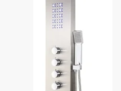 Colonne de douche hydromassante thermostatique à leds - 20 x 165cm - Argent - FELICITA