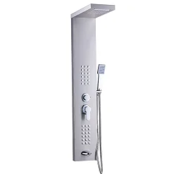 Colonne de douche hydromassante LULY 4 jets + 1 robinet Gris - Saniverre
