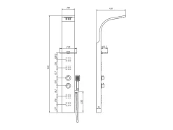 Colonne de douche hydromassante thermostatique - Dorée - 45 x 150 cm - JOSTA