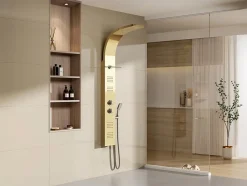 Colonne de douche hydromassante thermostatique - Dorée - 45 x 150 cm - JOSTA