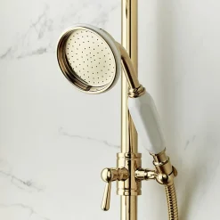 Colonne de douche JACOB DELAFON Cléo 1889 Or beige + nettoyant Briochin