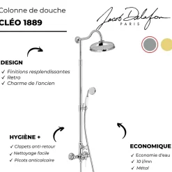 Colonne de douche JACOB DELAFON Cléo 1889 or beige