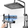 Colonne de douche LED avec tête pluie grand format