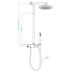 Colonne de douche mécanique avec tablette chromée Essebagno Apsara II