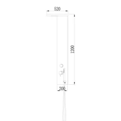 Colonne de douche mécanique avec douchette et flexible, aluminium chromé, Essebagno Essekadra