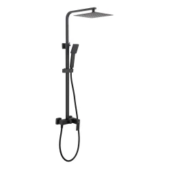 Colonne de douche mécanique avec barre extensible SKY BATH noir mat PVD Inox S304 série ARMY