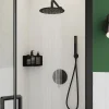 Colonne de douche mécanique encastrée en laiton massif finition noir mat, GoodHome Owens