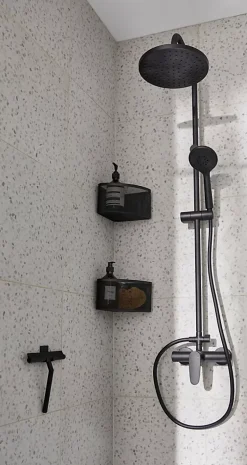 Colonne de douche mécanique noire GoodHome Cavally