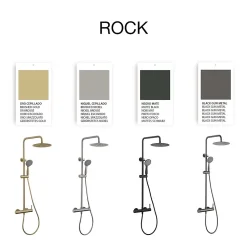 Colonne de douche mécanique avec barre extensible SKY BATH noir mat PVD Inox S304 série ROCK
