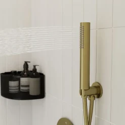 Colonne de douche mécanique encastrée en laiton massif finition satin, GoodHome Owens