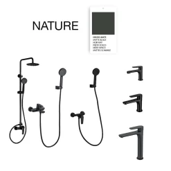 Colonne de douche mécanique avec barre extensible SKY BATH noir mat série NATURE