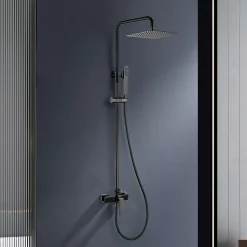 Colonne de douche mécanique avec barre extensible SKY BATH noir cristal PVD série INFINITE