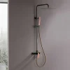 Colonne de douche mécanique avec barre extensible SKY BATH noir cristal et or rose PVD série INFINITE