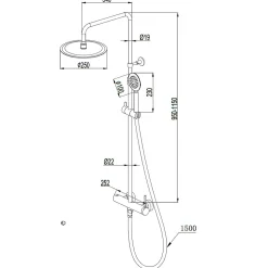 Colonne de douche mécanique or brossé 250 Essebagno Lollipop II