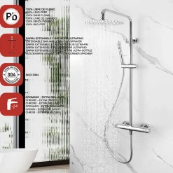 Colonne de douche mécanique avec barre extensible SKY BATH chromé série DIAMOND