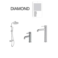 Colonne de douche mécanique avec barre extensible SKY BATH chromé série DIAMOND
