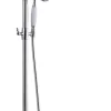 Colonne de douche mécanique avec pommeau + douchette 1 jet + flexible + barre réglable, Chrome, Edouard Rousseau Retro
