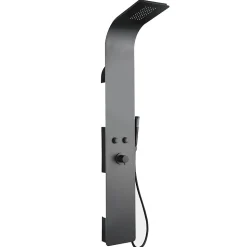 Colonne de douche mécanique avec pommeau + douchette + flexible noir Essebagno Esseflat