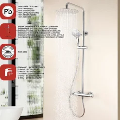 Colonne de douche mécanique avec barre extensible SKY BATH chromé série PROMISE