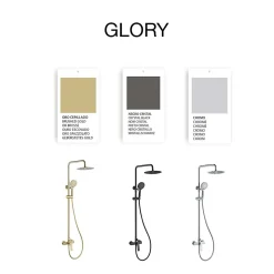 Colonne de douche mécanique avec barre extensible SKY BATH noir cristal PVD série GLORY