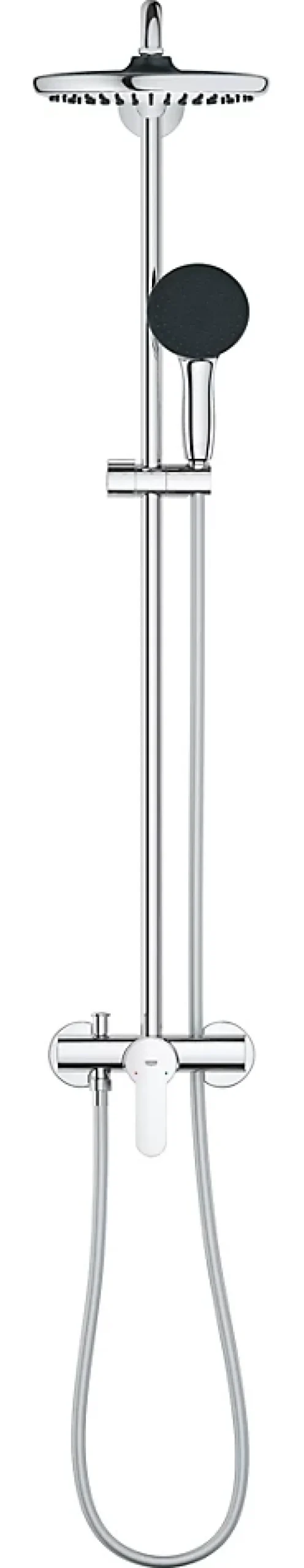 Colonne de douche mécanique avec douchette + pommeau + flexible + barre chrome, Grohe Vitalio Start