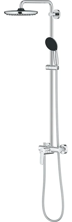 Colonne de douche mécanique avec douchette + pommeau + flexible + barre chrome, Grohe Vitalio Start