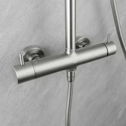 Colonne de douche mécanique avec barre extensible SKY BATH nickel brossé PVD série PROMISE