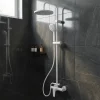Colonne de douche mécanique blanche avec douchette et pomme de tête, GoodHome Cavally