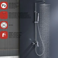 Colonne de douche mécanique avec barre extensible SKY BATH chromé série INFINITE