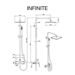 Colonne de douche mécanique avec barre extensible SKY BATH chromé série INFINITE