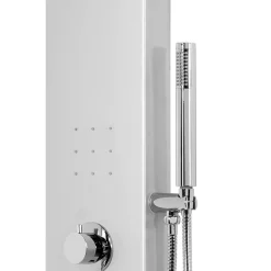 Colonne de douche mécanique hydromassante, gris, GoodHome Tanvia