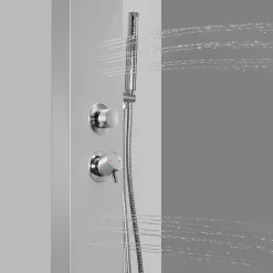 Colonne de douche mécanique hydromassante, gris, GoodHome Tanvia