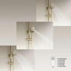 Colonne de douche mécanique avec barre extensible SKY BATH or brossé PVD série GLORY