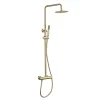 Colonne de douche monocommande ronde PRO, 78-125 cm, finition OR brossé, en laiton Kibath