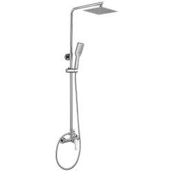 Colonne de douche monocommande carrée SIX, 79-125 cm, finition chrome poli, en laiton Kibath