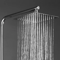 Colonne de douche monocommande carrée SIX, 79-125 cm, finition chrome poli, en laiton Kibath