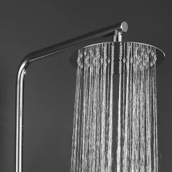 Colonne de douche monocommande ronde SIX, 79-125 cm, finition chrome poli, en laiton Kibath
