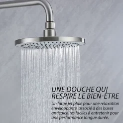Colonne de douche nickel brossé,chrome - 2 fonctions - DILECI