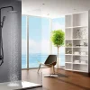 Colonne de douche noir mat acier et cuivre avec mitigeur monocommande et douchette extensible