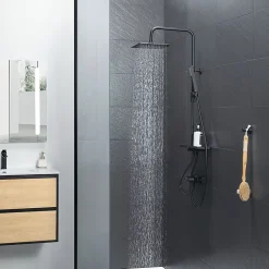 Colonne de douche Noir Mat Avec Tablette KIRA - bain-bain
