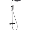 Colonne de douche noire avec mitigeur mécanique Essebagno Kiara