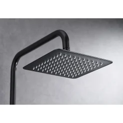 Colonne de douche noire gun metal en acier et laiton avec mitigeur monocommande